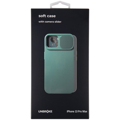 Чехол накладка UNBROKE soft case with camera slider для iPhone 13 Pro Max, зеленая