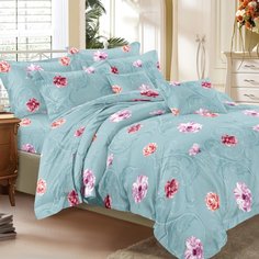 Постельное белье 1.5-спальное, простыня 150х220 см, 2 наволочки 70х70 см, пододеяльник 145х215 см, Cleo, полисатин, коллекция Art Color, 15/034-AC