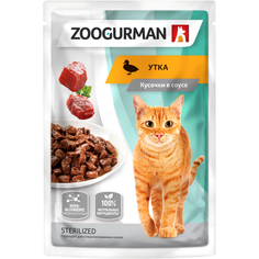 Корм для кошек Зоогурман Утка кусочки в соусе 85 г