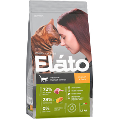 Корм для кошек Elato Holistic Hairball Control Курица и утка 1,5 кг