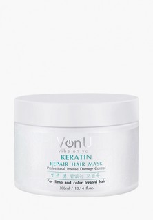 Маска для волос Von U восстанавливающая реконструктор с кератином / KERATIN Repair Hair Mask, 300 мл