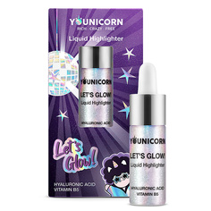 Жидкий голографический хайлайтер для лица LETS GLOW! с гиалуроновой кислотой Younicorn