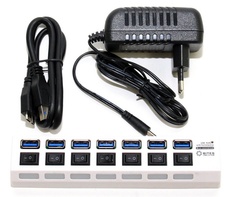 Хаб USB 5bites HB27-203PWH USB 7 ports White