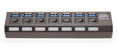 Хаб USB 5bites HB27-203PBK USB 7 ports Black