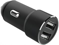 Зарядное устройство автомобильное Unico CCTYPECUNC 2*USB 2.0, 2,4A, металл, защита от КЗ, кабель Type-C, 1м, черный