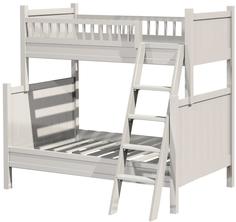 Кровать двухъярусная бретань (инлавка) белый 201x190x129 см.