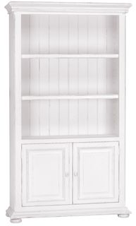 Шкаф книжный с дверцами нордик (инлавка) белый 110x210x38 см.
