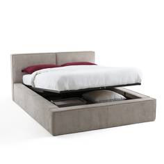Кровать с ящиком для белья seven (laredoute) серый 195x90x232 см.