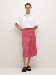 Юбка миди на запах (красный, L) Sela