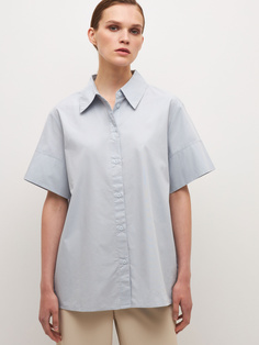 Рубашка оверсайз с короткими рукавами (голубой, L) Sela