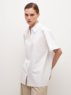 Рубашка оверсайз с короткими рукавами (белый, XS) Sela