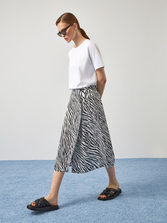 Юбка миди на запах (черный, XS) Sela