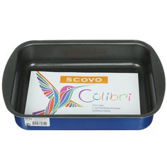 Противень для выпечки алюминий, 19х25х5 см, антипригарное покрытие, прямоугольные, Scovo, Colibri, RB-055
