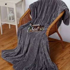 Плед 1.5-спальный, 150х200 см, велсофт, 100% полиэстер, Cleo, Carre, серый, 150/006-CR