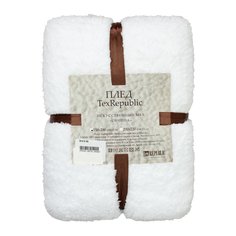 Плед 1.5-спальный, 150х200 см, 100% полиэстер, Texrepublic, белый, 1520