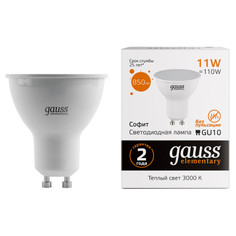 Лампы светодиодные лампа GAUSS Elementary 11Вт GU10 LED 850Лм 3000K MR16 спот