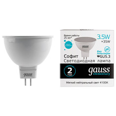 Лампы светодиодные лампа GAUSS Elementary 3.5Вт GU5.3 LED 300Лм 4100K MR16 спот