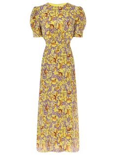 Платье шелковое с принтом Saloni