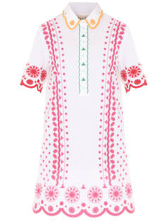 Платье хлопковое с вышивкой Saloni