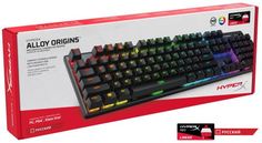 Клавиатура HyperX Alloy Origins 4P4F6AX USB, 104 клавиши, подсветка, чёрная