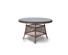 Плетеный круглый стол эспрессо (outdoor) коричневый 75 см.