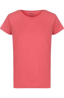 Однотонная хлопковая футболка с круглым вырезом Polo Ralph Lauren
