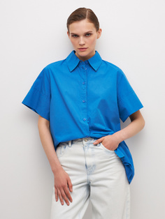 Рубашка оверсайз с короткими рукавами (синий, L) Sela