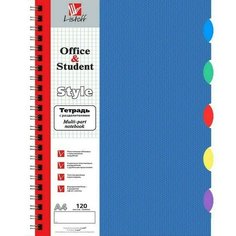 Тетрадь Listoff, 120 листов, , в клетку, А4, голубая