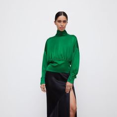 Блуза из шелка Mulberry с объемными рукавами 12 STOREEZ