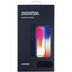 Защитное стекло UNBROKE для Apple iPhone 12/12 Pro, защита динамика, Full Glue, черная рамка