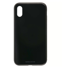 Чехол накладка iBox Magnetic, металл и стекло, для iPhone X (черный)