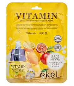 EKEL Тканевая маска для лица с витаминами Vitamin Ultra Hydrating Essence Mask, 25гр