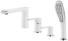 Смеситель на борт ванны хром/белый IDDIS Calipso CALSB42i07