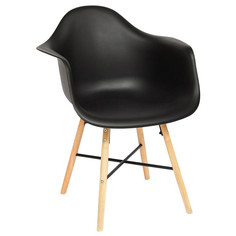 Стулья для кухни кресло CINDY 919 черный пластик/дерево/металл