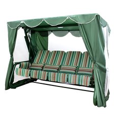 Качели садовые 4х-местные, 265х130х174 см, 400 кг, Arno, Элит Люкс+, раскладываются в кровать, с москитной сеткой, зеленые, 2016-КД-41/Л+