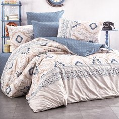 Постельное белье евростандарт, простыня 240х260 см, 2 наволочки 70х70 см, 2 наволочки 50х70 см, пододеяльник 200х220 см, Karteks, поплин, PC-08