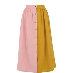 Хлопковая юбка-миди с широким поясом Tata Naka