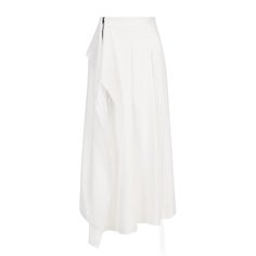 Льняная юбка-миди асимметричного кроя с оборками Isabel Benenato