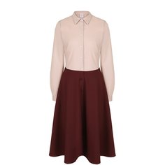 Приталенное платье-рубашка с контрастной юбкой sara roka