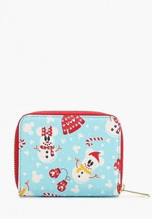 Кошелек Loungefly Disney Seasonal Snowman Minnie Mickey AOP Zip Around Wallet WDWA1785