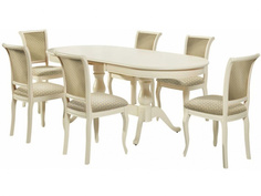 Обеденная группа стол и 6 стульев (аврора) бежевый 120x75x90 см. Avrora