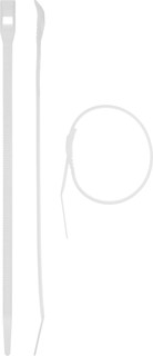Кабельные стяжки Зубр Профессионал Кобра 30930-76-280 с плоским замком нейлоновые (РА66) белые 7.6 х 280 мм 10 шт.