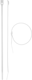 Кабельные стяжки Зубр Профессионал Кобра 30930-25-110 с плоским замком нейлоновые (РА66) белые 2.5 х 110 мм 50 шт.