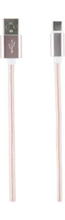 Дата-кабель Red Line USB - Type-C (2 метра) нейлоновая оплетка, розовый УТ000014157