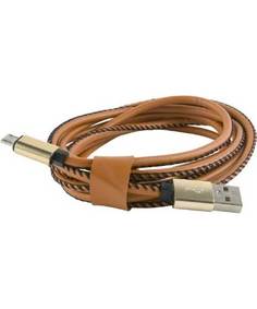 Дата-кабель Red Line USB - micro USB (2 метра) оплетка "экокожа", коричневый УТ000014170