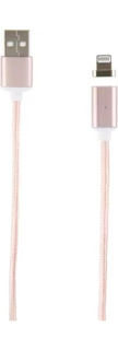 Дата-кабель Магнитный Red Line USB - 8 - pin для Apple, нейлоновая оплетка, розовый УТ000012861