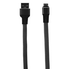 Дата-Кабель Red Line Flat USB - Micro USB, черный УТ000029897
