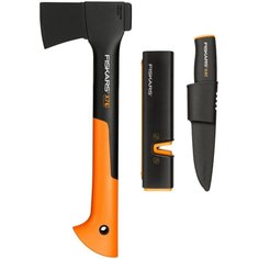 Набор инструментов Fiskars, 1059024, топор, точилка, нож, 3 предмета