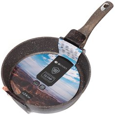 Сковорода алюминий, 24 см, антипригарное покрытие, Daniks, Гранит Олимп, коричневая, DFP-24-BR-IND, индукция