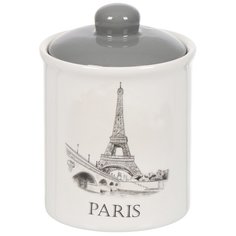 Банка для сыпучих продуктов, доломит, 0.55 л, с крышкой, Daniks, Фьюжн